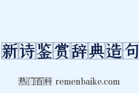 新诗鉴赏辞典造句是什么意思的图片